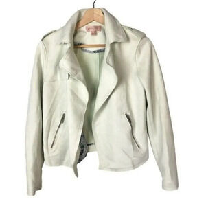 Philosophy Faux Leather Mint Green Moto Jacket S